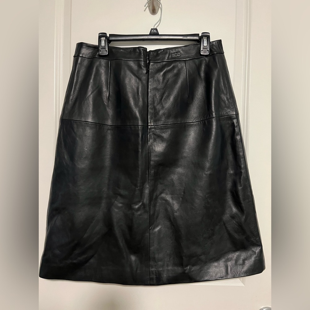 NWT Black leather skirt